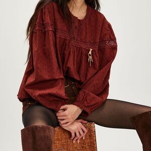 Free People Ella Dot Blouse